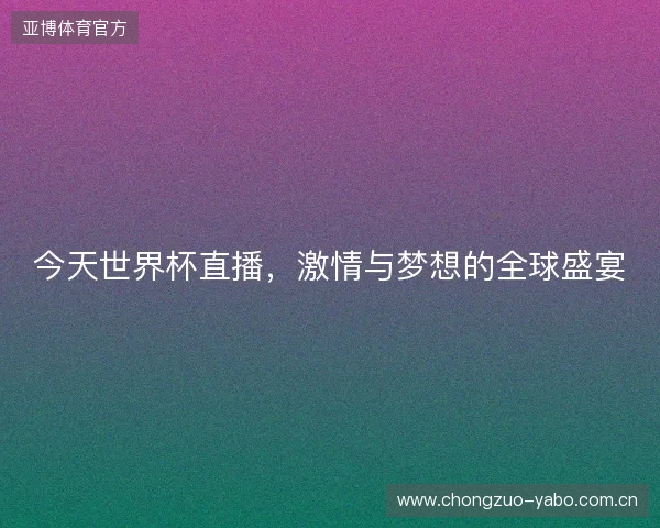 今天世界杯直播，激情与梦想的全球盛宴